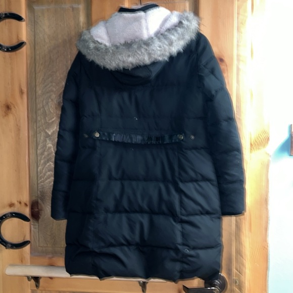 Long Puffer Jacket | Faux Sherpa, Removable Hood - Picture 3 of 7